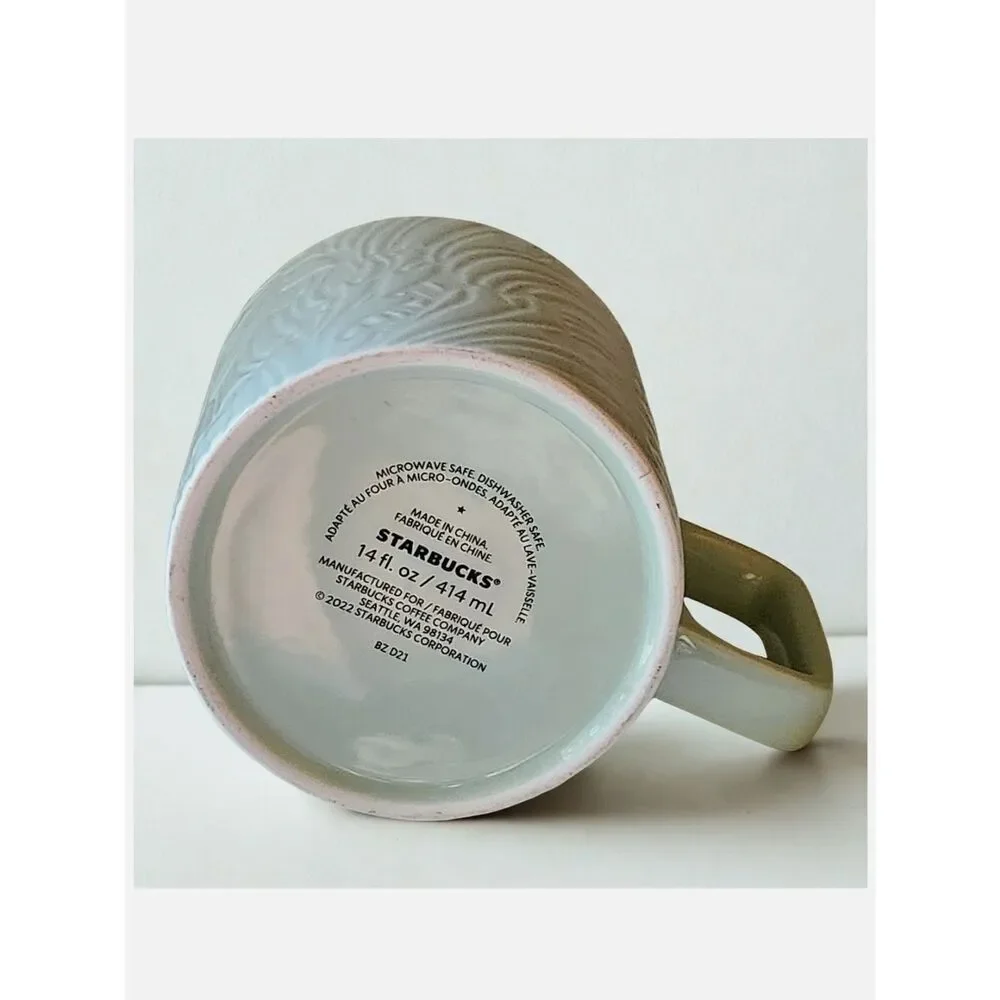 Starbucks Mint Green Siren Mermaid Tail Textured Ceramic Collectible  Coffee Mug